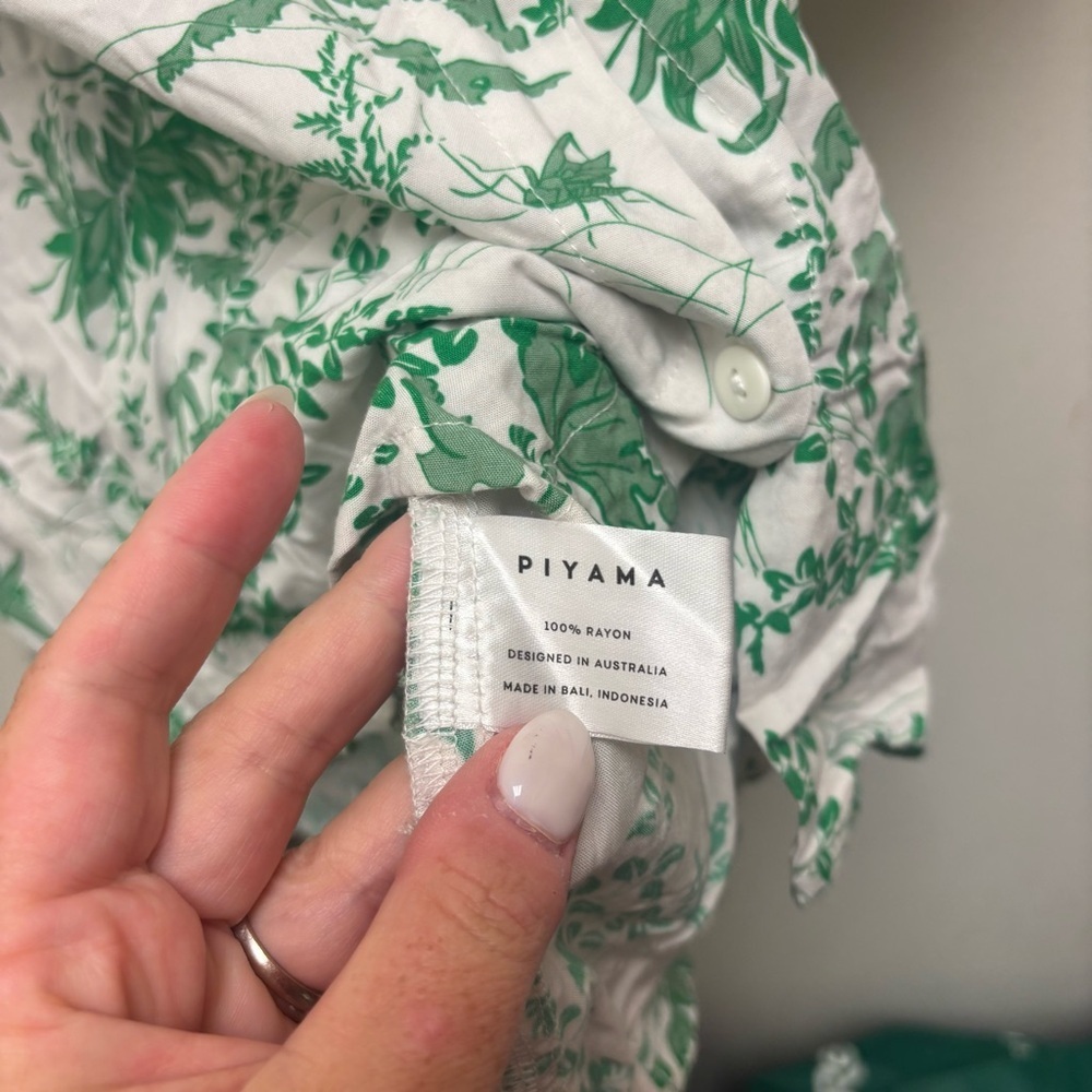 Piyama Maggie Pajama Set Vintage Olive Palm - Picture 13 of 16